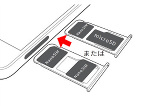 mineoのSIMカードをカードトレイに入れる