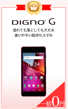 DIGNOGはお得ケータイなら端末代金一括0円に！
