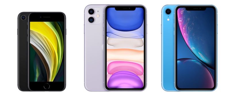 iPhoneSE2とiPhone11、iPhoneXRの3モデル比較_見た目