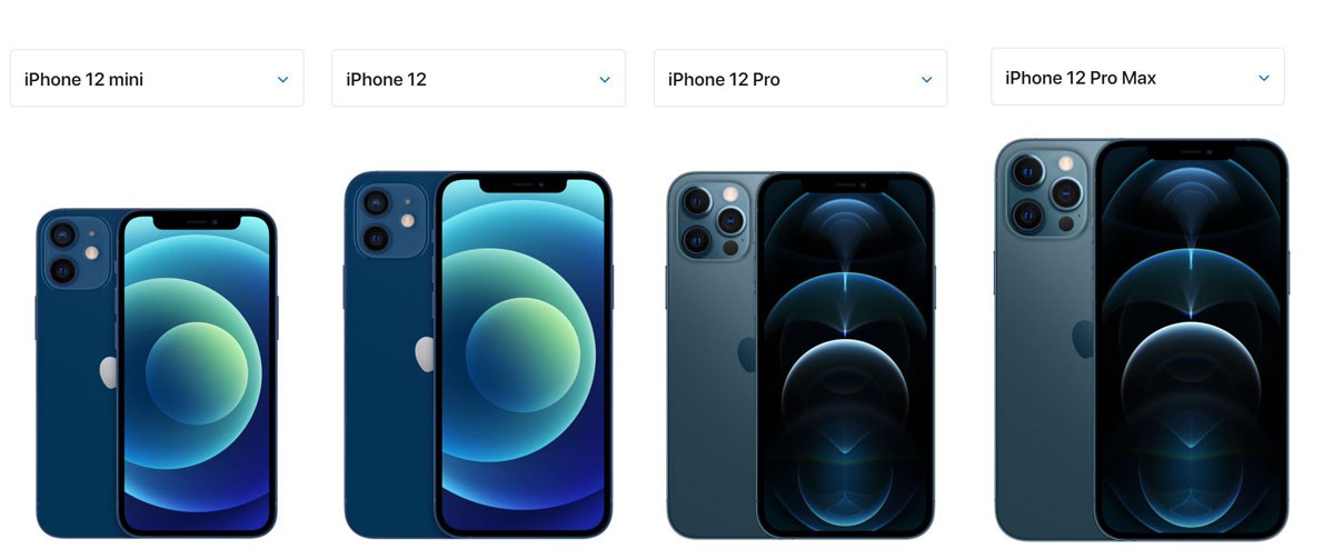 iPhone12Mini＆iPhone12＆iPhone12Pro＆iPhoneProMAXの見た目とサイズの違い